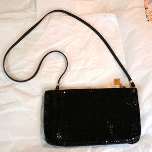 Whiting and Davis Vintage black crossbody purse mesh style bag